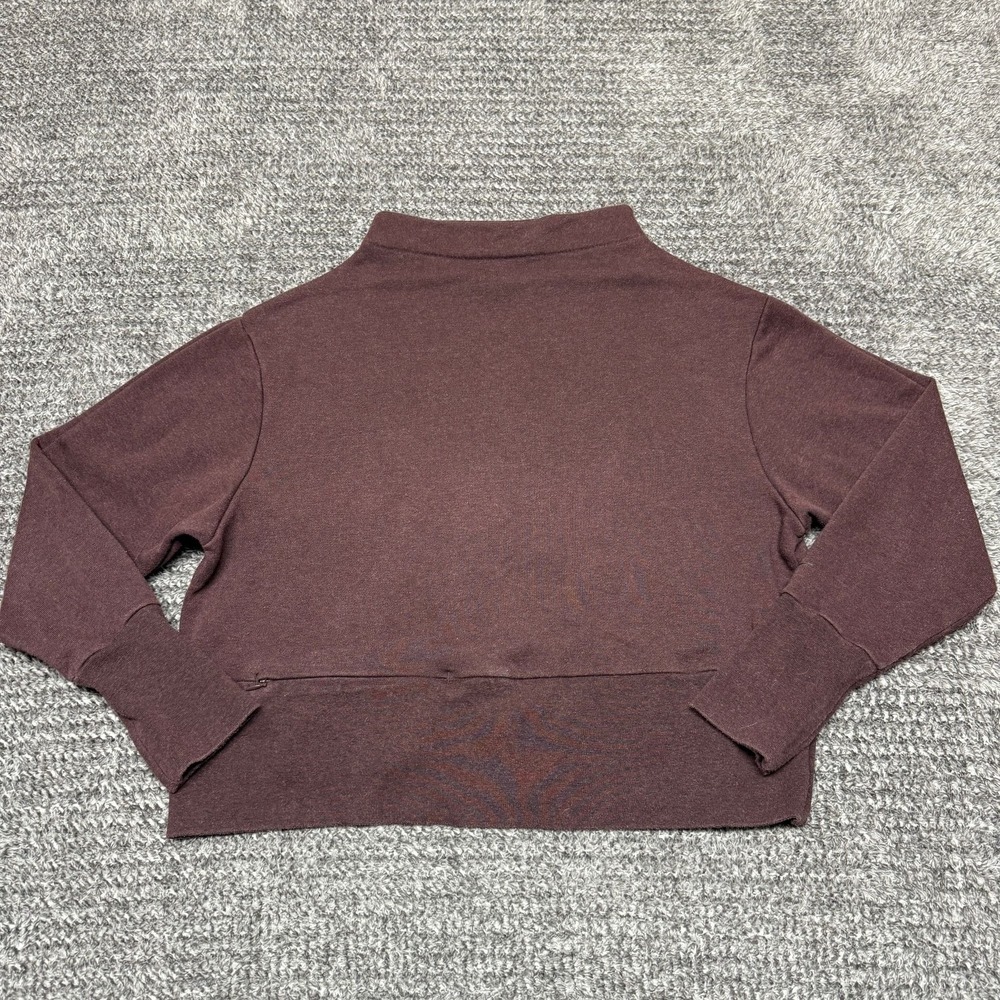 Nike Womens Dri-Fit Mock Neck Sweatshirt‎ Size M Burgundy Cropped Pullover